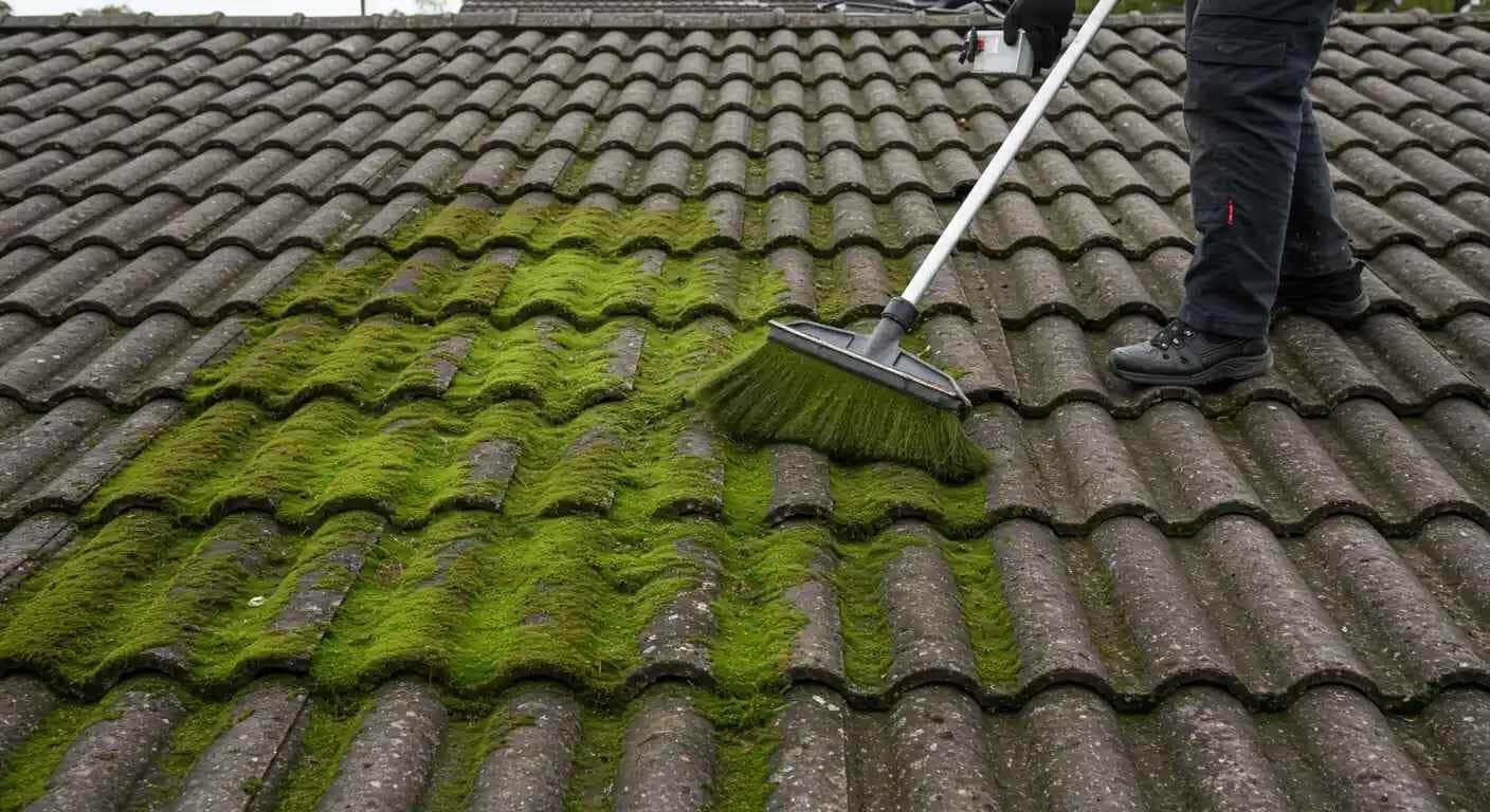 Moss affected roof